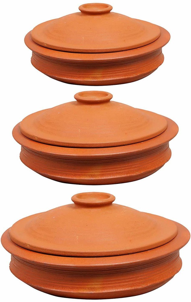 terra cotta pots Clay Cooking Pot with Lid large 3 liters