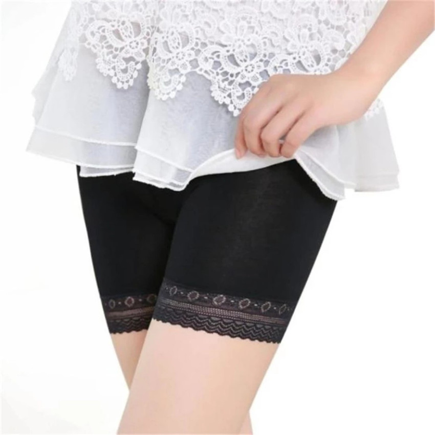Black biker best sale shorts with lace