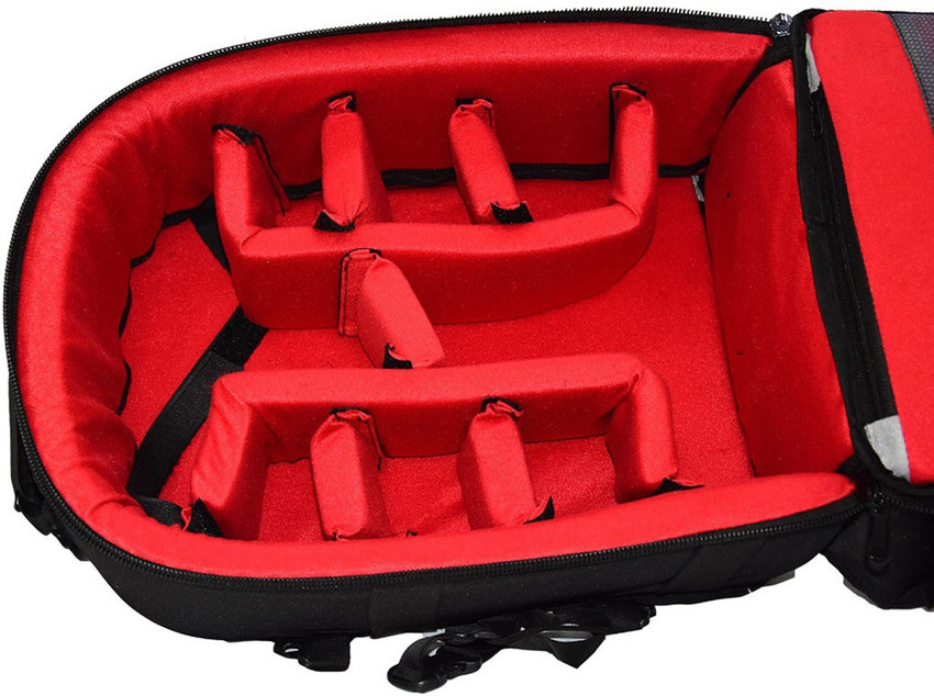 Red sales camera backpack