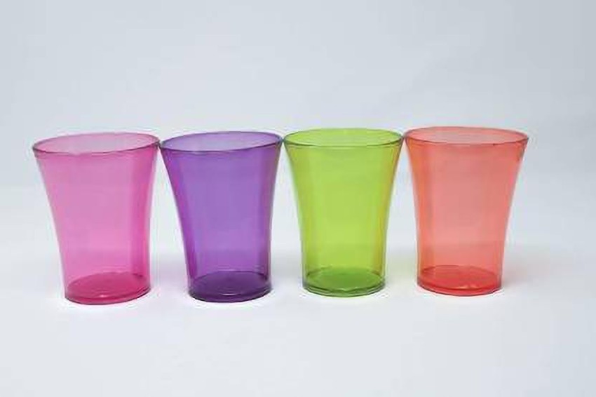 Colored Tumblers & Water Glasses Set of 4 Multi Colors Drinking