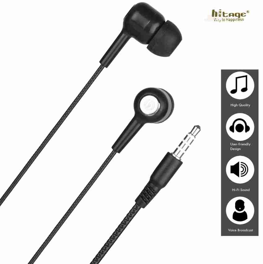 Hitage Music Extra bass earphone with One Key Answer Button Wired