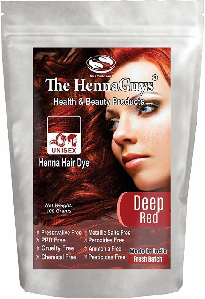 The Henna Guys Hair and Beard Dye, Deep Red, 1 Pack