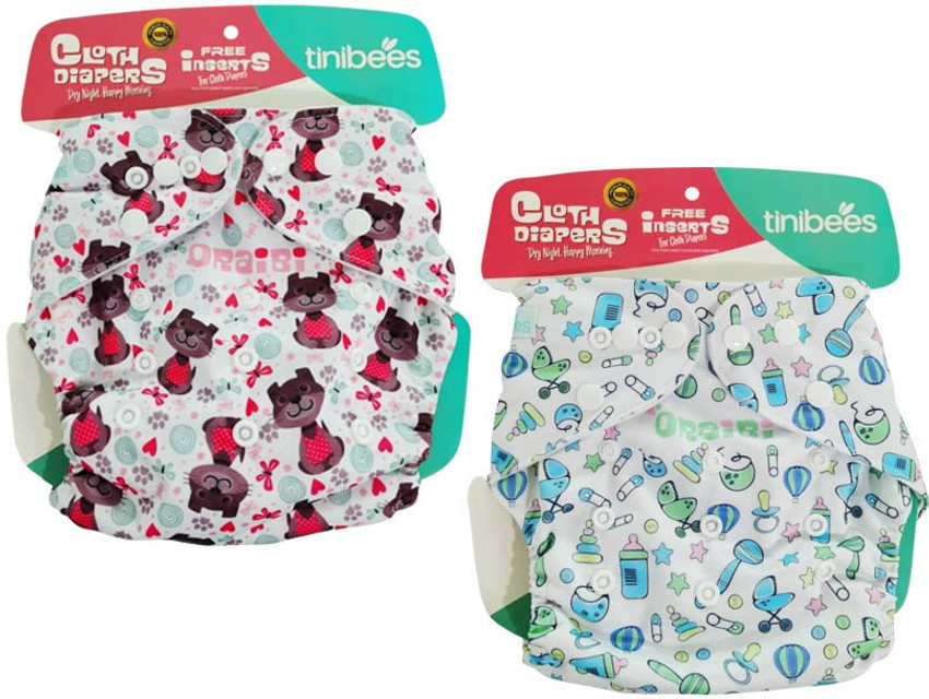 Tinibees Adjustable Reusable Washable Cloth Diaper With cute kitty