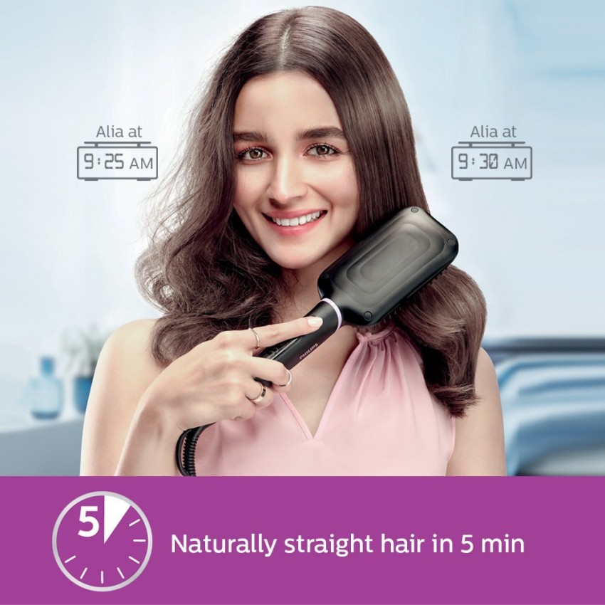 Buy Philips BHH73 Naturally Heated Silk Protect Technology Hair  Straightener Brush (Wine) at 9% OFF by Philips | Pepperfry