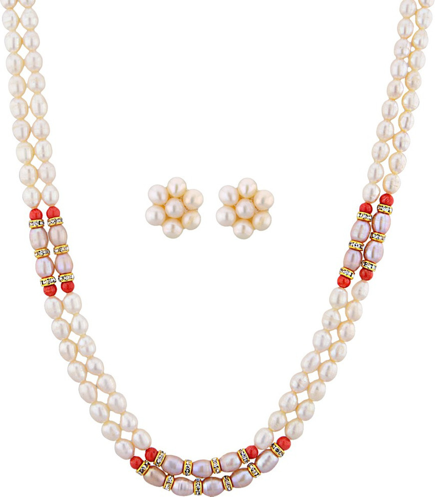Sri Jagdamba Pearls Alloy Gold plated White Jewellery Set Price in India Buy Sri Jagdamba Pearls Alloy Gold plated White Jewellery Set Online at Best Prices in India Flipkart