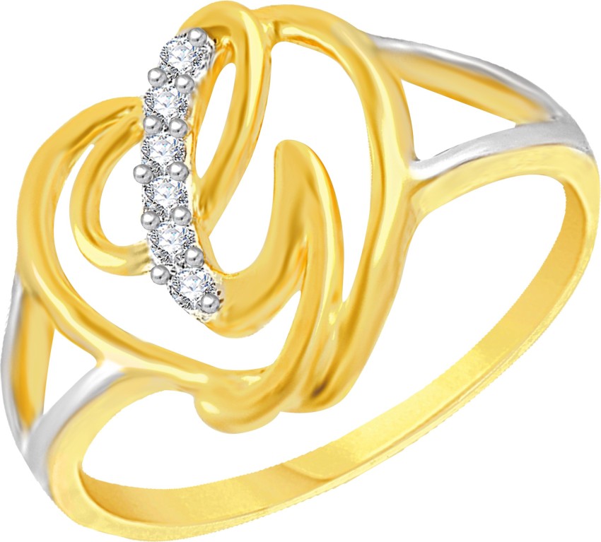 VIGHNAHARTA Stylish Curve Heart Ring CZ Gold Plated Alloy Ring for Women  and Girls [VFJ1628FRG14] Alloy Gold Plated Ring Price in India - Buy  VIGHNAHARTA Stylish Curve Heart Ring CZ Gold Plated