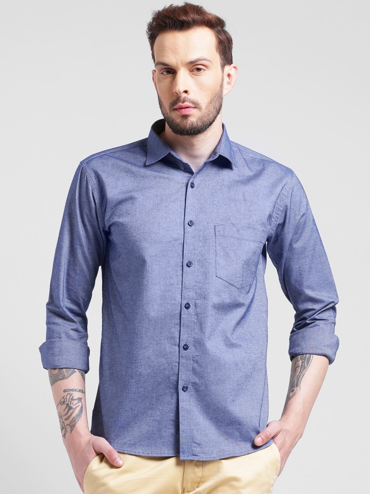 Being Fab Men Solid Casual Blue Shirt - Buy Being Fab Men Solid Casual Blue  Shirt Online at Best Prices in India