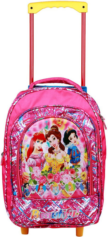 Flipkart Zoroche 3D Effect Polyester Trolley School Bag with Wheels for Kids Pink Waterproof Trolley Trolley