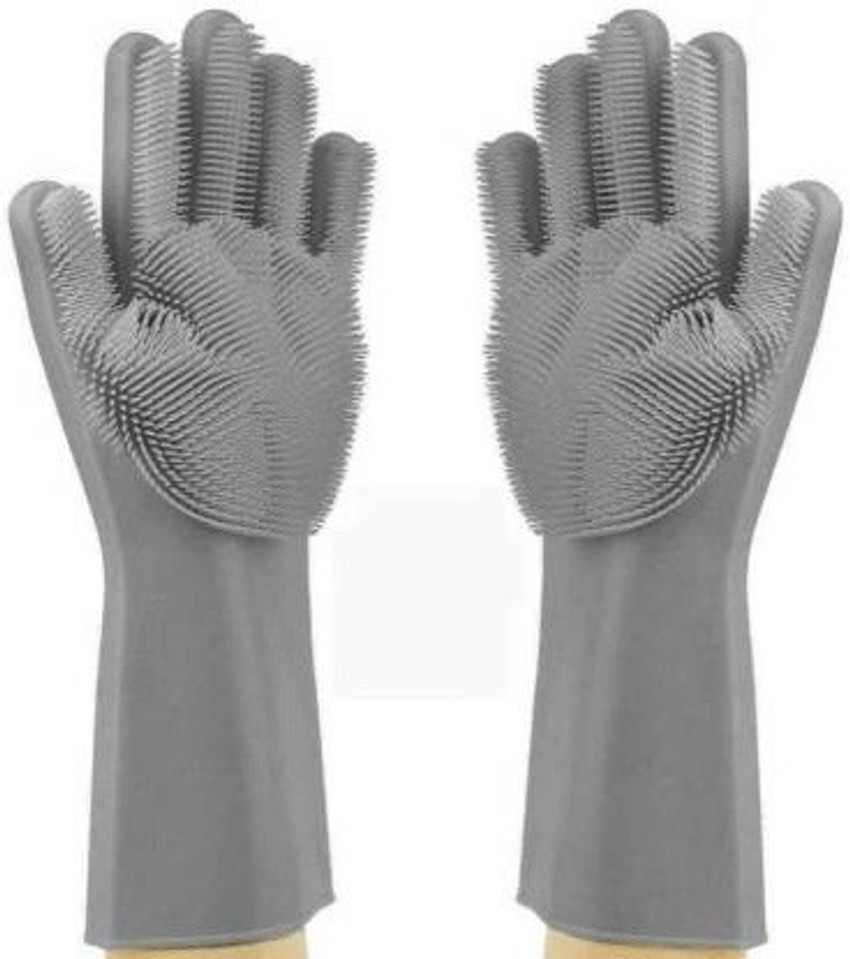Granny Smith Silicone Heat Resistant Rubber Dish Washing Gloves
