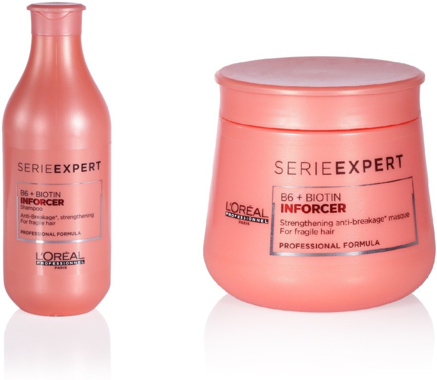 L'Oréal Paris Serie Expert B6 + Biotin Inforcer Shampoo 300 mL + Masque 250 mL Price in India - Buy L'Oréal Paris Serie Expert Inforcer 300 mL +