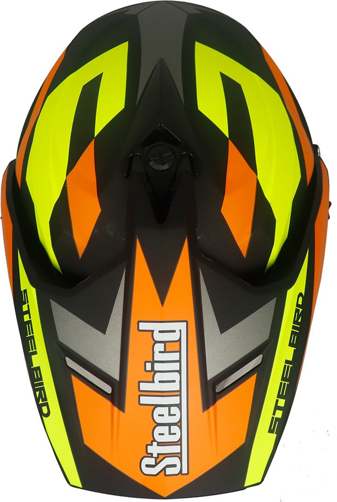 Black and sales orange motocross helmet