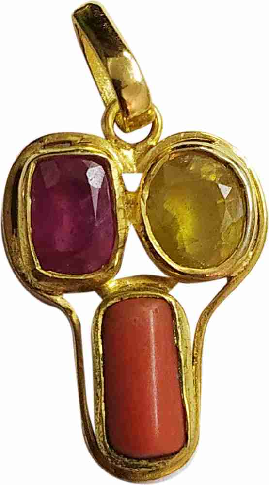 Ruby and yellow sapphire pendant outlet