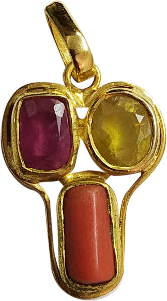 Ruby and yellow sapphire pendant store