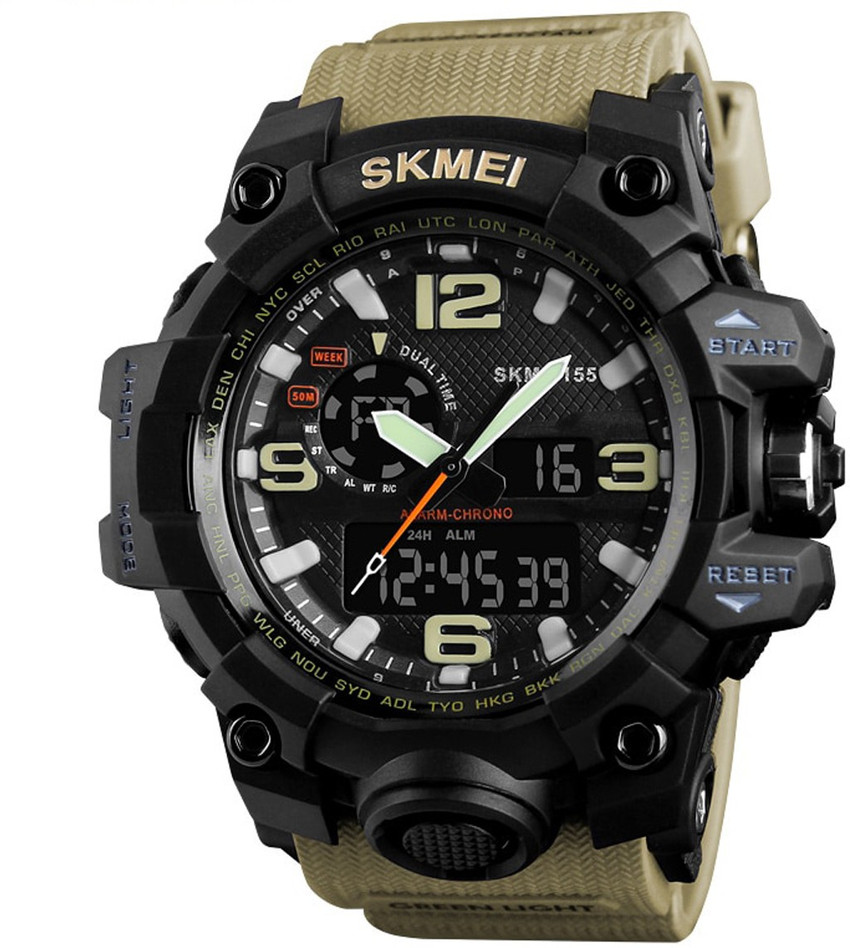 SKMEI 1155 Cream Dual Time Water resistance Hybrid Sport Analog Watch For Men Buy SKMEI 1155 Cream Dual Time Water resistance Hybrid Sport Analog Watch For Men 1155 Cream chronograph Function Online a...