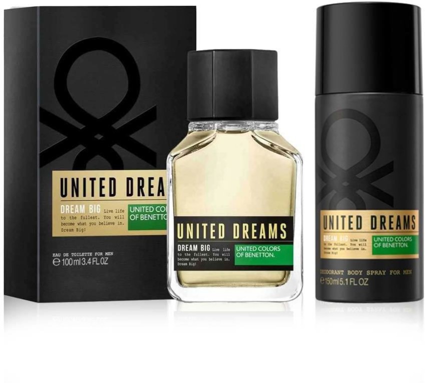 SET - United Dreams Dream Big by Benetton for men Eau De Toilette Spray 100  ml