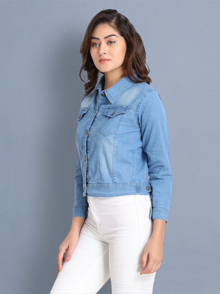 BuyNewTrend Full Sleeve Washed Women Denim Jacket - Buy BuyNewTrend Full  Sleeve Washed Women Denim Jacket Online at Best Prices in India |  Flipkart.com