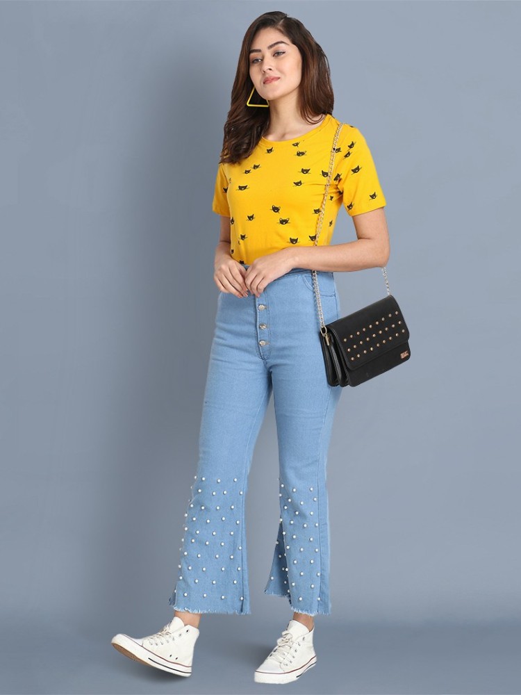 Buy BuyNewTrend Light Blue Denim Straight Fit Women Jeans Online