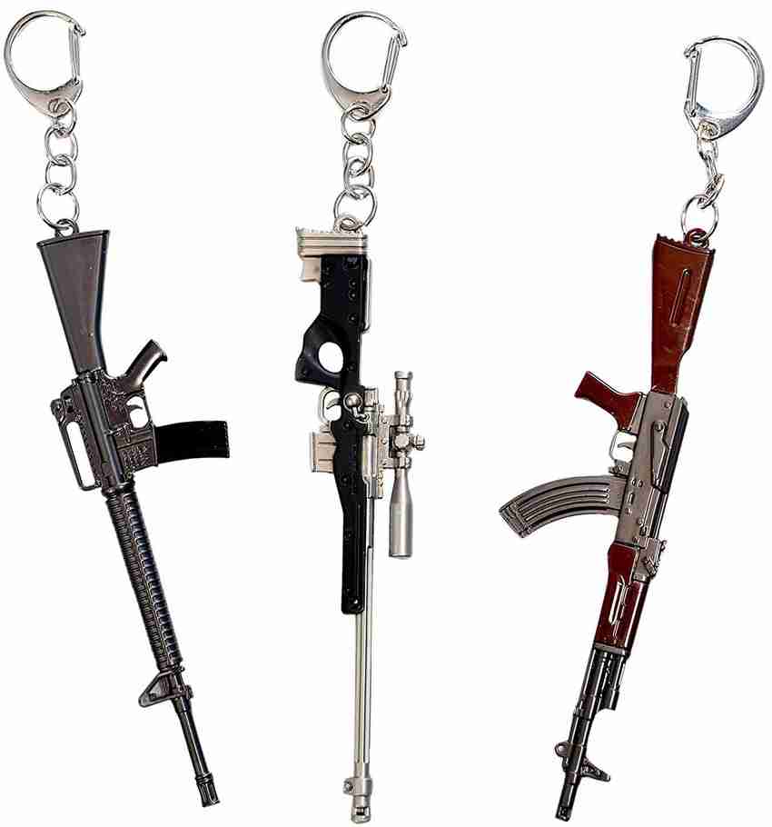 BORING AWM M416 AKM GUN PUBG NEW SKIN KEYCHAIN Key Chain Price