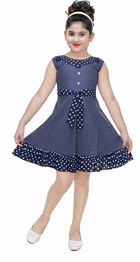 N BAHUBALI Girls Midi Knee Length Casual Dress Price in India