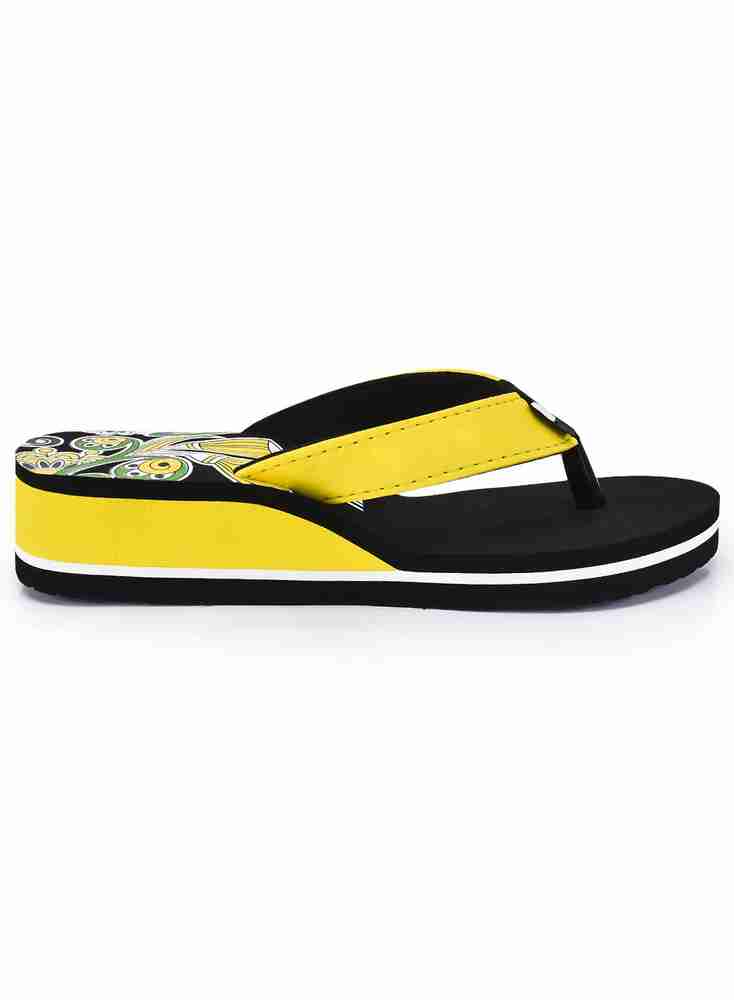 Yellow flip shop flops womens