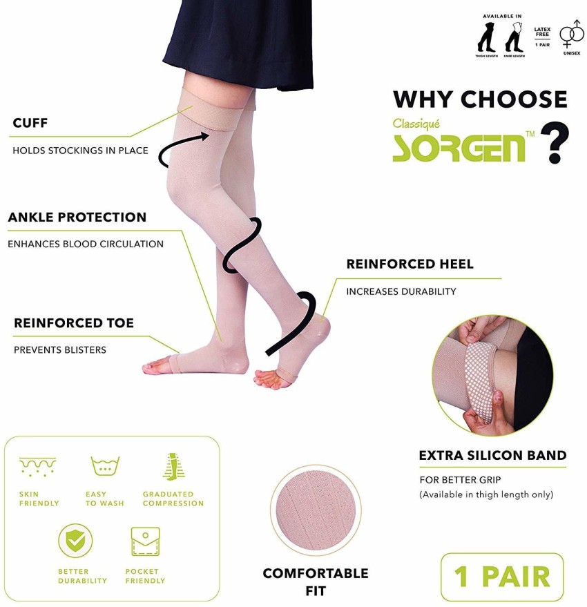 Sorgen LYCRA COMPRESSION STOCKINGS CLASS II AGH SMALL Knee Support - Buy Sorgen  LYCRA COMPRESSION STOCKINGS CLASS II AGH SMALL Knee Support Online at Best  Prices in India - Fitness
