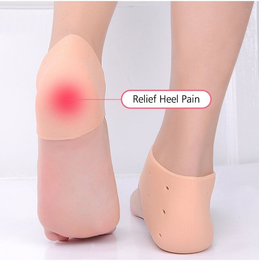 BAWALY WDS Heel Pain Relief Silicon Gel Heel Socks Pad For Foot