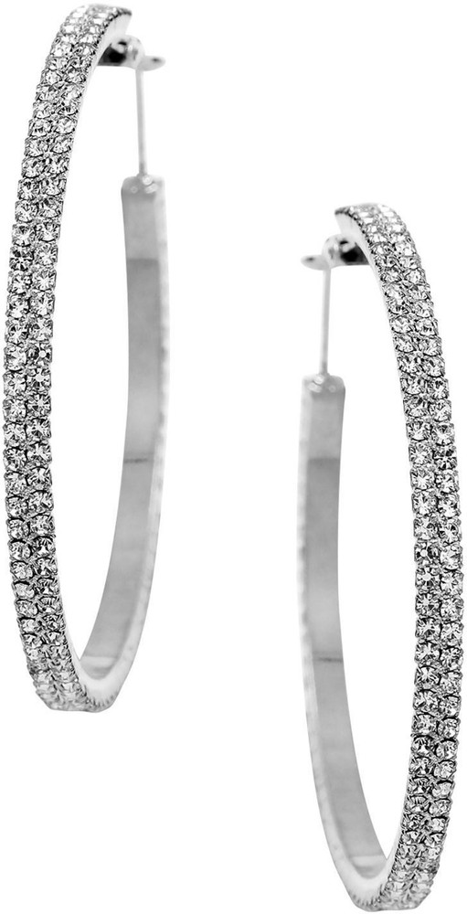 Update 78+ silver hoop earrings with stones super hot 3tdesign.edu.vn