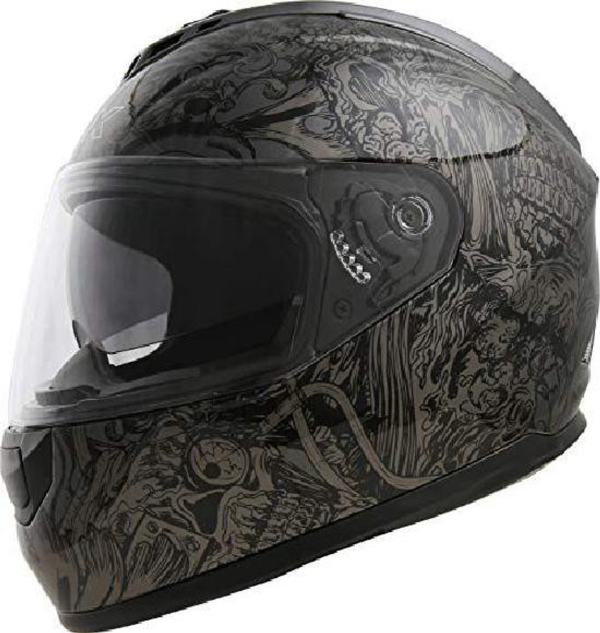 Glx Dual Visor Full Face Motorcycle Street Bike Helmet Glossy