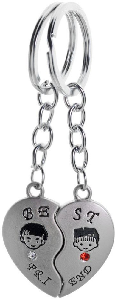 gorgeous moment Silver Heart Magnet Keychain for Lovely Couple in