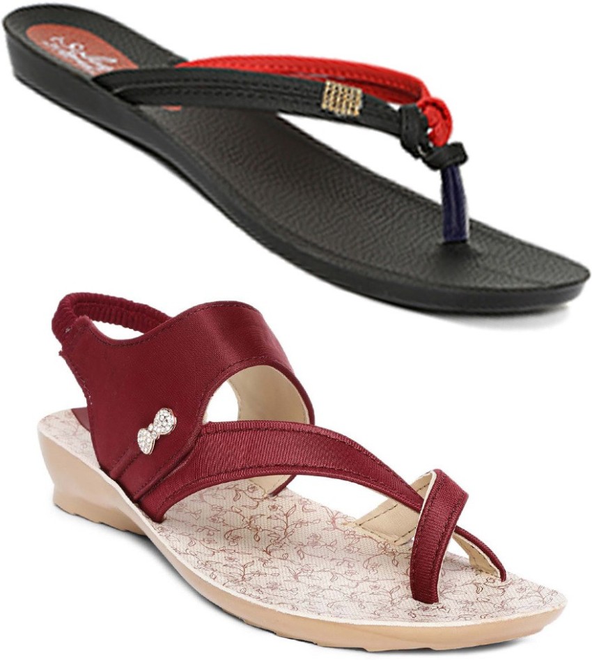 Paragon Women Red Maroon Sandals Buy Paragon Women Red Maroon