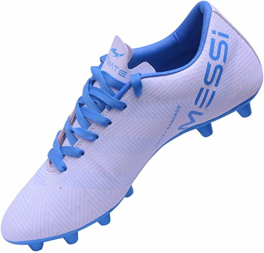 MESSI White Blue Sport Football Studs Shoes Football Shoes For Men Buy MESSI White Blue Sport Football Studs Shoes Football Shoes For Men Online at Best Price Shop