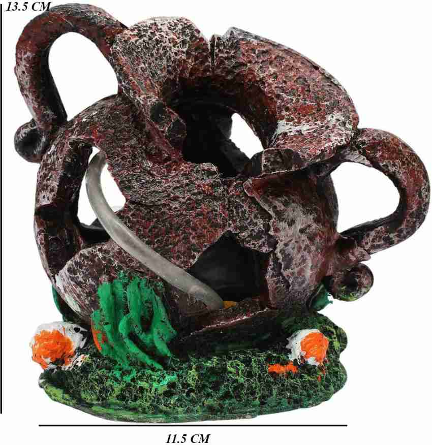 Jainsons Pet Products Fort on Cave Ornament for Aquarium Decoration Hand  Painted with Realistic Details Suitable for Large Aquarium Fish Tank  Decoration (Height: 11 inch) River Rock Unplanted Substrate Price in India 