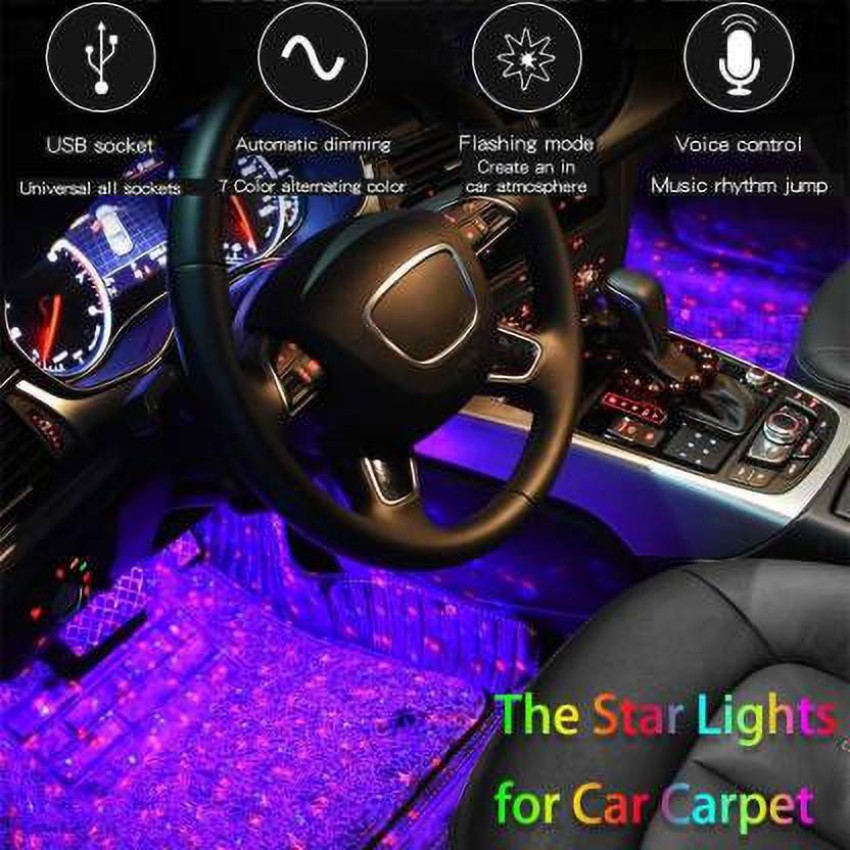 Automaze Bluetooth App Controlled 48 Atmosphere Light Multicolour Music Car  Strip Lamp for Car Interior (12 LED) : : Car & Motorbike