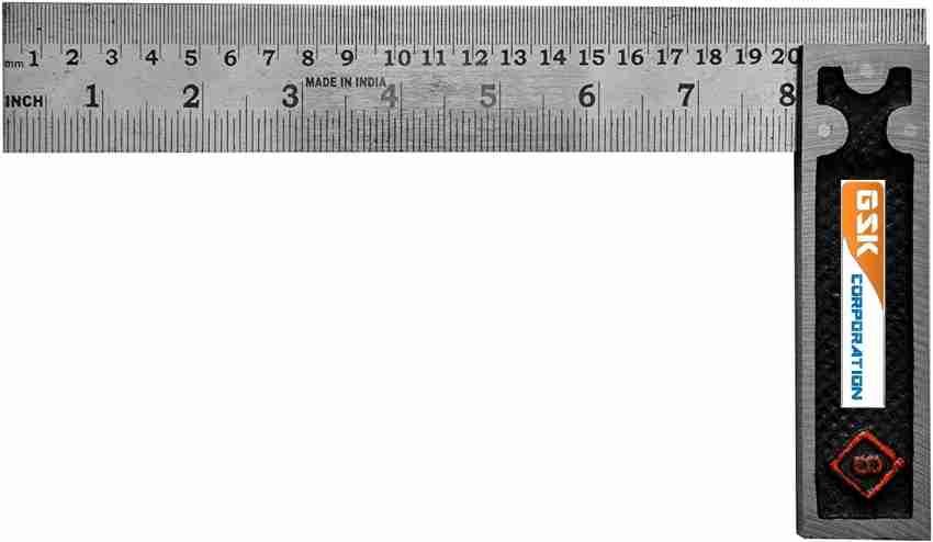 GSK Corporation Tri Square Tool 90 Degrees Right Angle Ruler 6