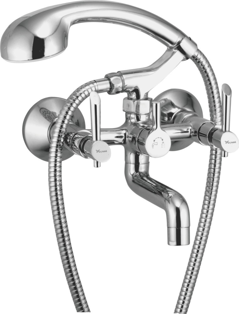 Ocean 3in1 Single Lever Wall Mixer with Hand Shower Provision for Hot and  Cold Water/Chrome Finish/Brass Material