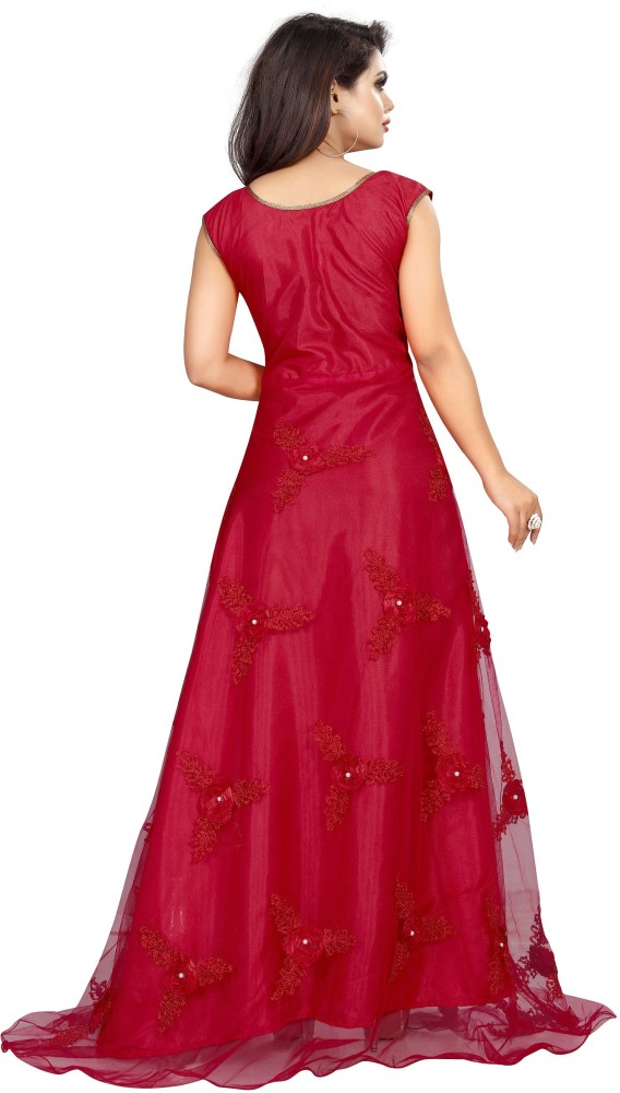 ACTIVE Women Gown Red Dress - Buy ACTIVE Women Gown Red Dress Online at  Best Prices in India