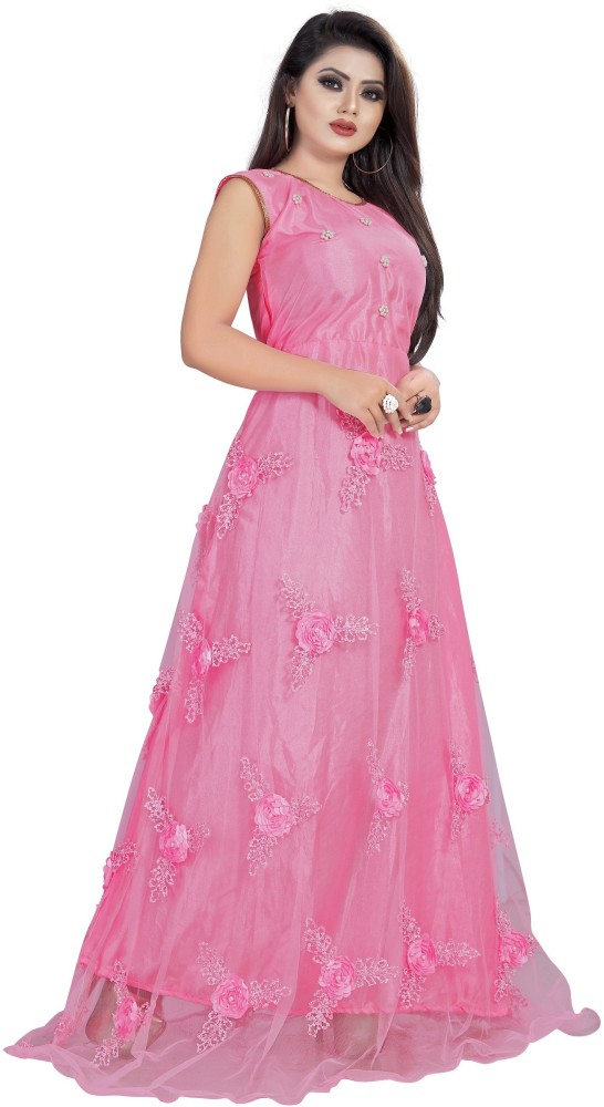 Buy VKARAN Women Dark Blue Floral Net Gown Dress Online at Best Prices in  India - JioMart.