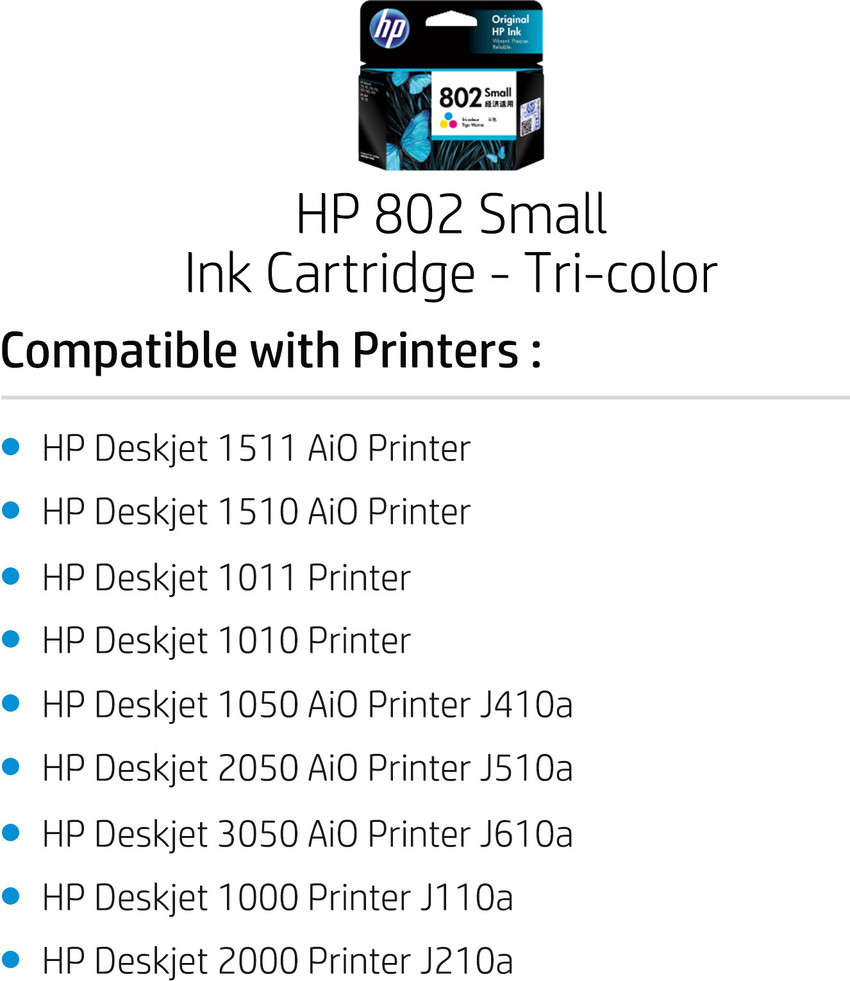 HP 802 Small Tri color Ink Cartridge - HP : Flipkart.com