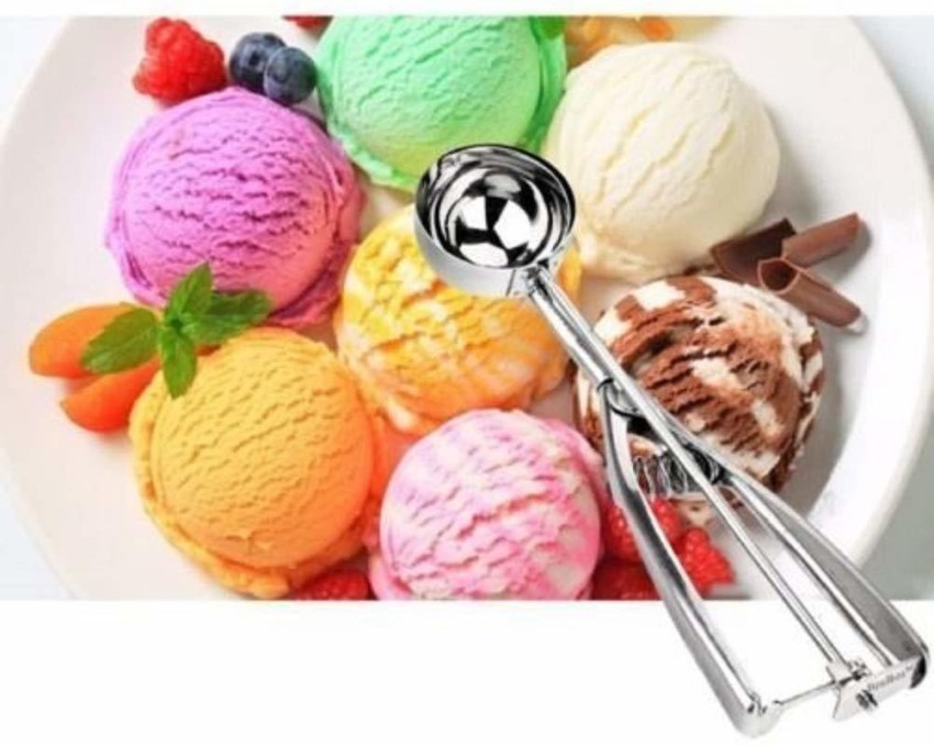 1pc Trigger Release Stainless Steel Ice Cream Scoop - Perfect for Baking  and Serving Delicious Treats