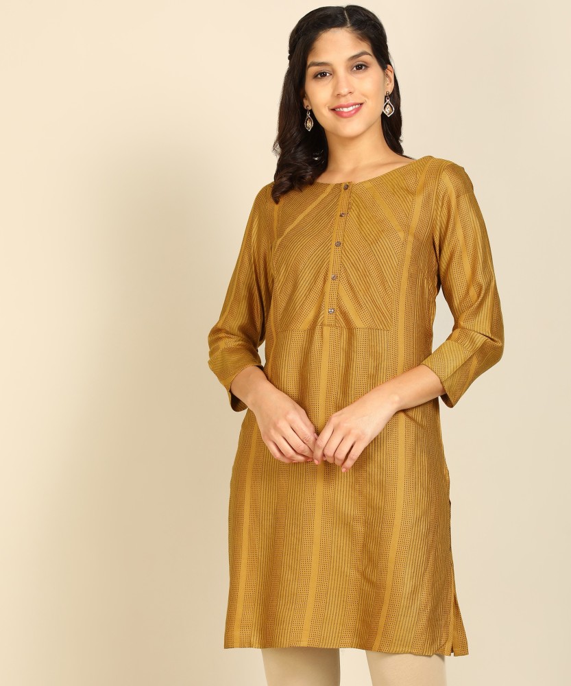 Mustard yellow shop kurti flipkart