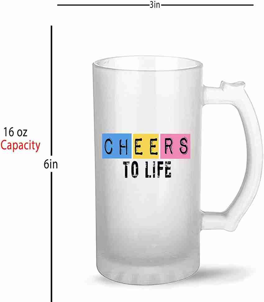 APSRA Printed Beer Glass Mug Chilled Beer, Chilled Life Quotes Printed Beer  Mug, Beer Mug Glass