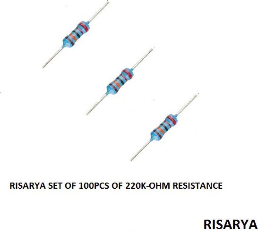 RISARYA 100-PCS 220K-OHM RESISTANCE,1%,MFR,1/4 W,FIXED RESISTOR(220 KILO  OHM 1%) Fixed Resistor Price in India - Buy RISARYA 100-PCS 220K-OHM  RESISTANCE,1%,MFR,1/4 W,FIXED RESISTOR(220 KILO OHM 1%) Fixed Resistor  online at