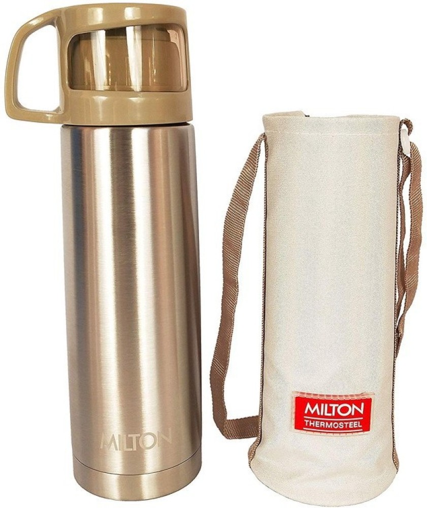 Milton Glassy 750 Thermosteel Water Bottle with Drinking Cup Lid, 750 ml