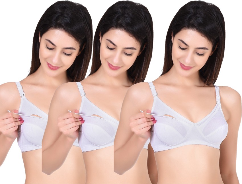 Buy MAAMBA Women's Down Non Padded Wire Free Nursing Bra  (AL-Mother1-a_Multicolor_30) at