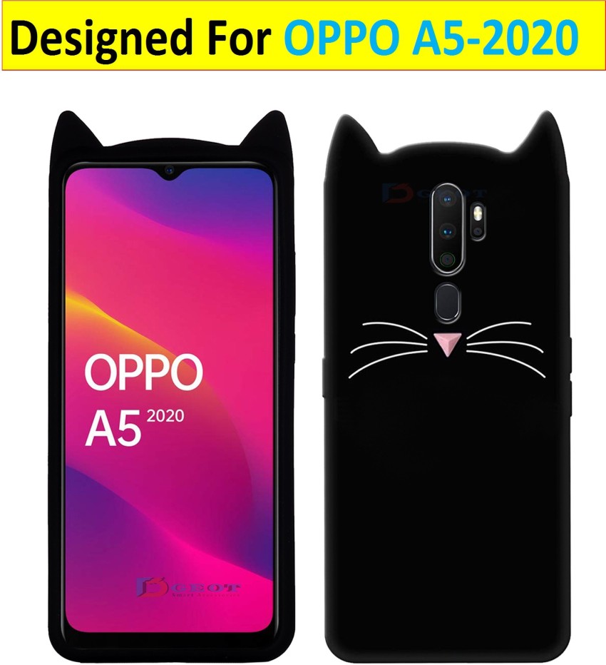 Dgeot Back Cover for Oppo A5-2020 Mustache Meow Soft Silicone Cute