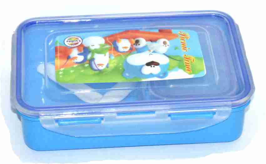 1pc Snack Container With 4 Compartments And Transparent Lid