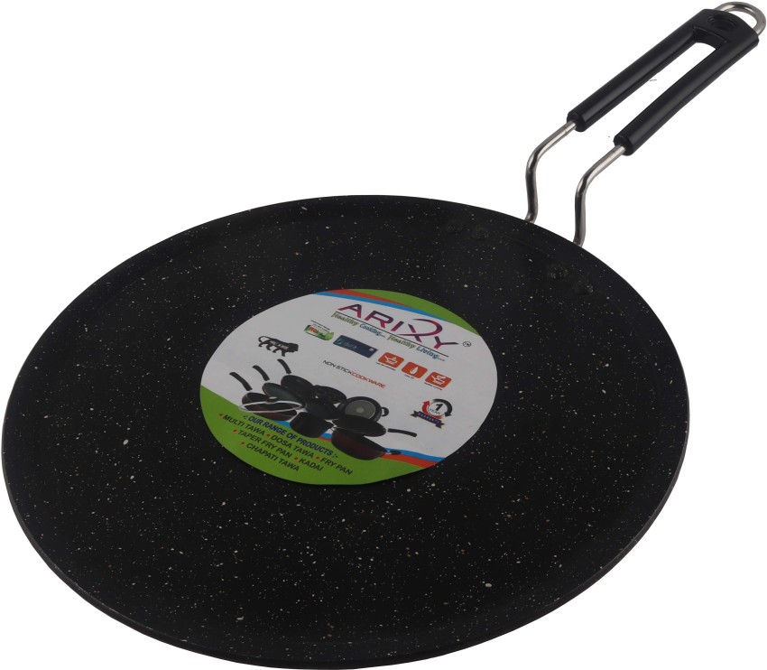 4mm Thick Aluminium Gas & Induction Base Chapati Roti Tawa, Dia 27.5 cm,  Silver