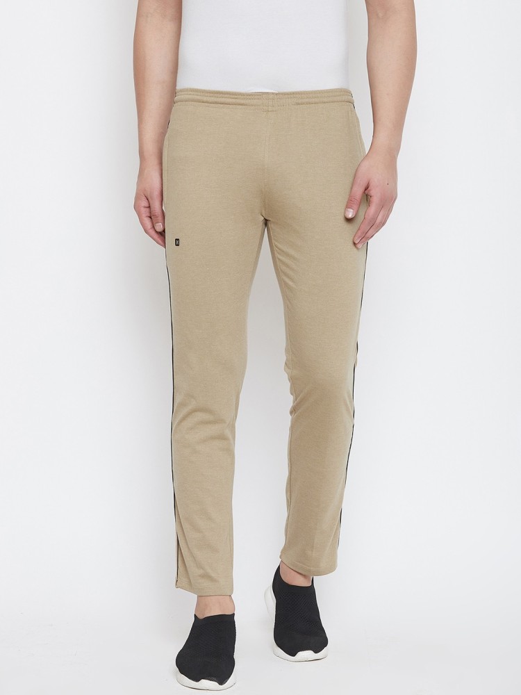 Hotline Solid Men Beige Track Pants - Buy Hotline Solid Men Beige