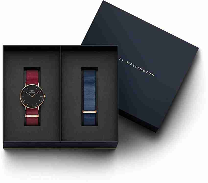 DANIEL WELLINGTON Classic Roselyn 36mm Rose Gold Black Dial & Blue