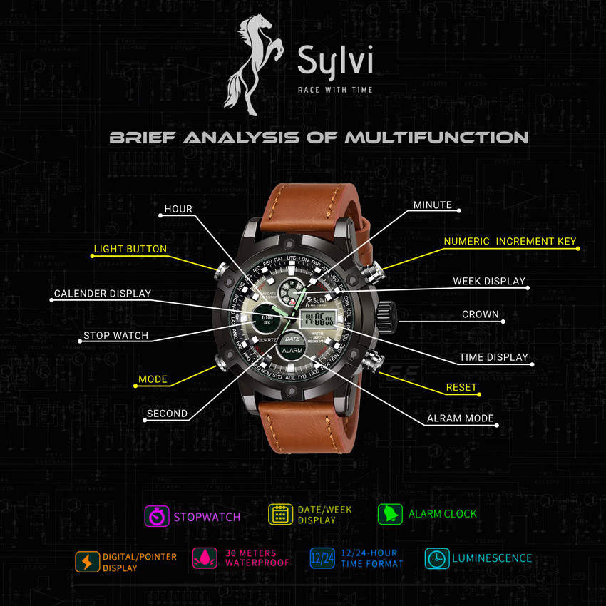Spyn analog clearance digital watch